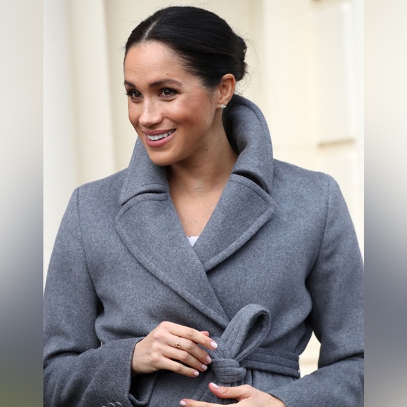 SOIA & KYO Wool Coat with leather detail - medium - Picture 8 of 9